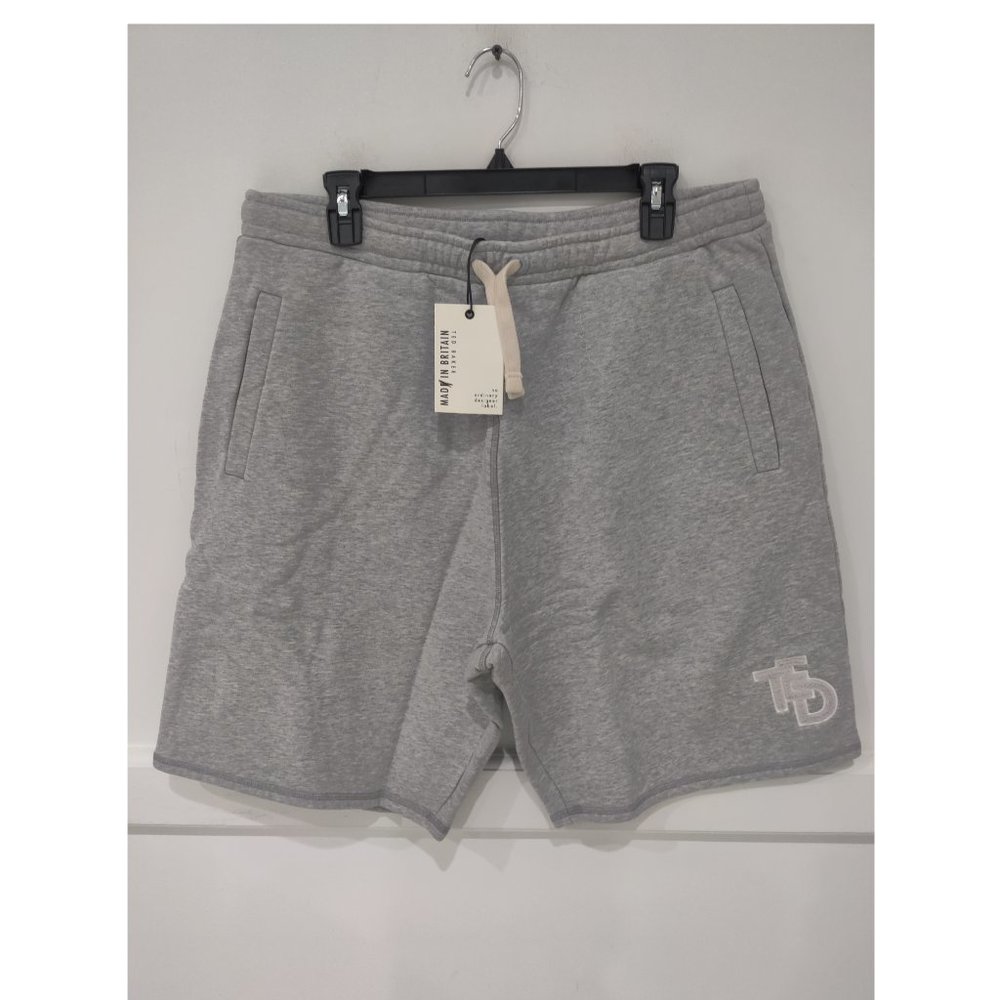 NWT Ted Baker London HYDESPA Cotton Varsity Shorts Gray Size 38 $165 3C492